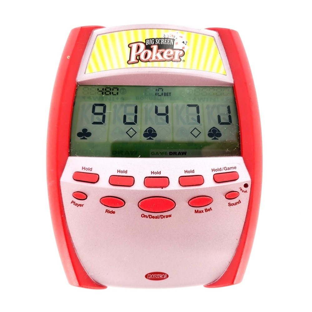 Big Screen Poker Handheld Electronic Game Radica 2005 NO SOUND Tested